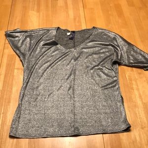Sparkly Silver Short Sleeve Shirt